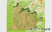 Satellite 3D Map of Nitra, physical outside