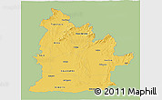 Savanna Style 3D Map of Nitra, single color outside