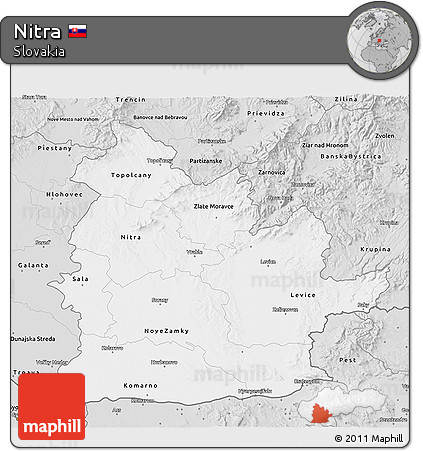 Silver Style 3D Map of Nitra