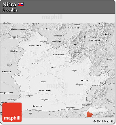 Silver Style 3D Map of Nitra