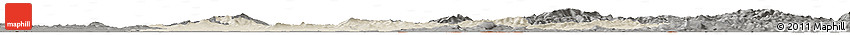 Shaded Relief Horizon Map of Nitra, darken, semi-desaturated
