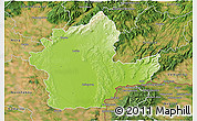 Physical 3D Map of Levice, satellite outside