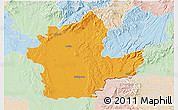 Political 3D Map of Levice, lighten