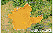 Political 3D Map of Levice, satellite outside