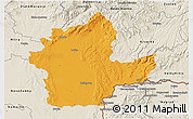 Political 3D Map of Levice, shaded relief outside