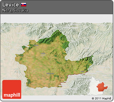 Satellite 3D Map of Levice, lighten