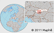 Gray Location Map of Levice, highlighted country