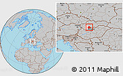 Gray Location Map of Levice, highlighted parent region