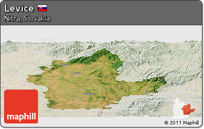 Satellite Panoramic Map of Levice, lighten
