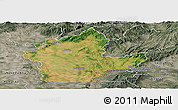 Satellite Panoramic Map of Levice, semi-desaturated