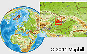 Physical Location Map of Nitra, within the entire country