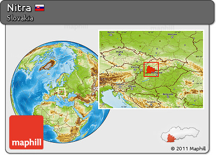 Physical Location Map of Nitra