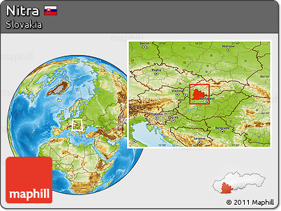 Physical Location Map of Nitra