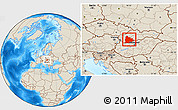 Shaded Relief Location Map of Nitra