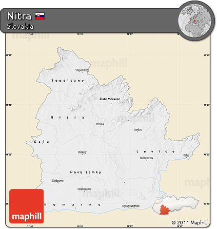 Classic Style Map of Nitra, single color outside