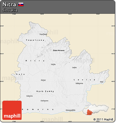 Classic Style Map of Nitra, single color outside