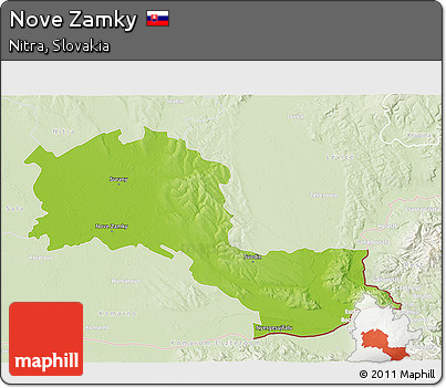 Physical 3D Map of Nove Zamky, lighten