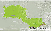 Physical 3D Map of Nove Zamky, lighten, semi-desaturated