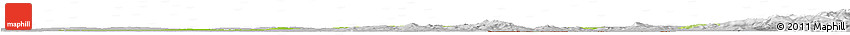 Physical Horizon Map of Nove Zamky, lighten, desaturated