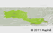 Physical Panoramic Map of Nove Zamky, lighten, semi-desaturated