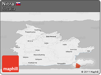 Gray Panoramic Map of Nitra, single color outside