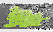 Physical Panoramic Map of Nitra, darken, desaturated