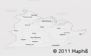 Silver Style Panoramic Map of Nitra, single color outside