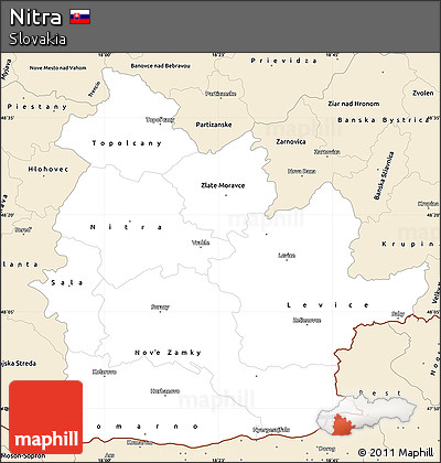 Classic Style Simple Map of Nitra