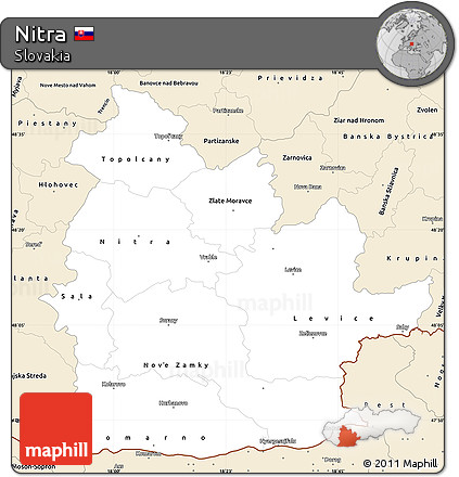 Classic Style Simple Map of Nitra