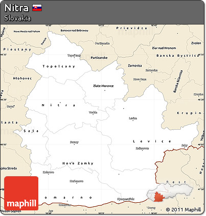 Classic Style Simple Map of Nitra
