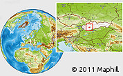 Physical Location Map of Zlate Moravce, highlighted country