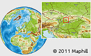 Physical Location Map of Zlate Moravce