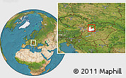 Satellite Location Map of Zlate Moravce, highlighted parent region