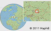 Savanna Style Location Map of Zlate Moravce, highlighted parent region