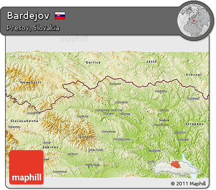 Physical 3D Map of Bardejov