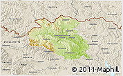 Physical 3D Map of Bardejov, shaded relief outside