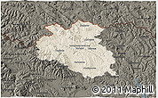 Shaded Relief 3D Map of Bardejov, darken