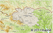 Shaded Relief 3D Map of Bardejov, physical outside