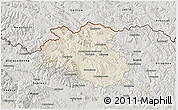 Shaded Relief 3D Map of Bardejov, semi-desaturated