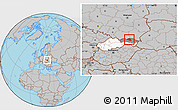 Gray Location Map of Bardejov, highlighted country, highlighted parent region