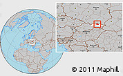 Gray Location Map of Bardejov, highlighted parent region, within the entire country