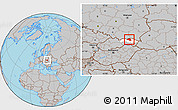 Gray Location Map of Bardejov, highlighted parent region