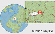 Savanna Style Location Map of Bardejov, highlighted country, highlighted parent region