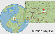 Savanna Style Location Map of Bardejov, highlighted parent region, within the entire country