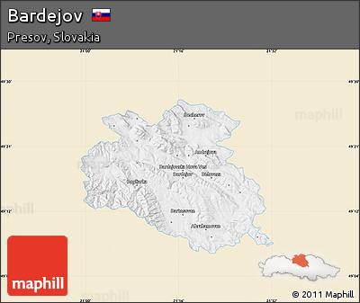Classic Style Map of Bardejov, single color outside