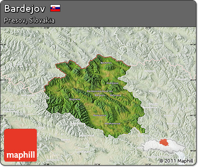 Satellite Map of Bardejov, lighten