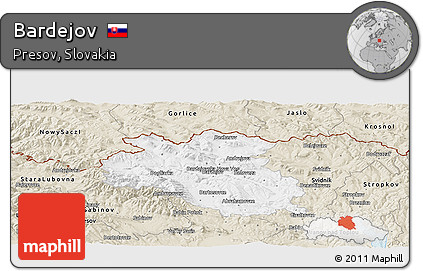 Classic Style Panoramic Map of Bardejov