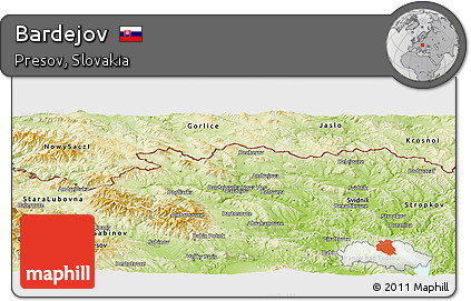 Physical Panoramic Map of Bardejov
