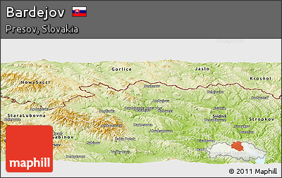 Physical Panoramic Map of Bardejov