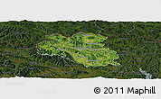 Satellite Panoramic Map of Bardejov, darken